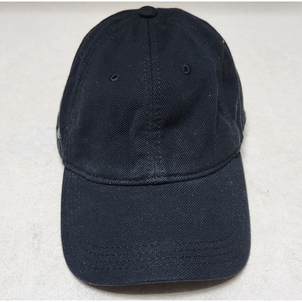 Lacoste Mens Black Cotton Gabardine Baseball Cap Adjustable Hat Crocodile Logo